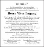 Traueranzeige Vitus Irrgang