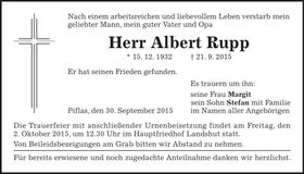 Traueranzeige Albert Rupp