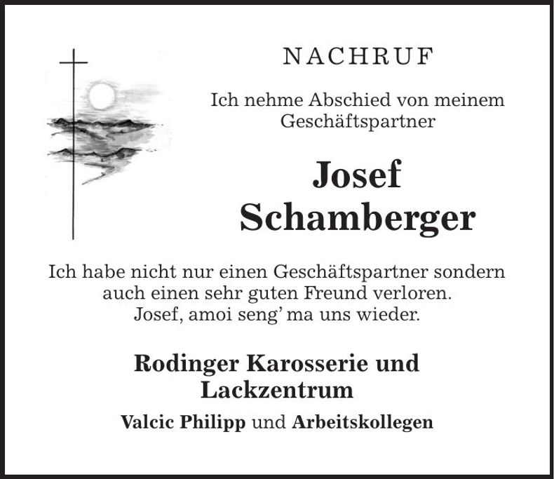 Traueranzeige Josef Schamberger