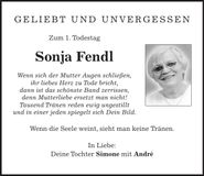Traueranzeige Sonja Fendl