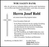 Traueranzeige Josef Robl