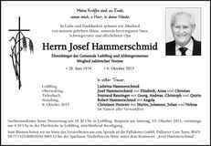 Traueranzeige Josef Hammerschmid