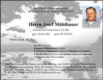 Traueranzeige Josef Mühlbauer
