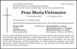 Traueranzeige Maria Vielsmaier
