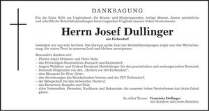 Traueranzeige Josef Dullinger