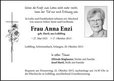 Traueranzeige Anna Enzi