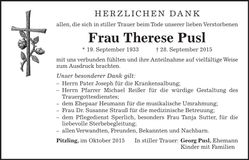 Traueranzeige Therese Pusl
