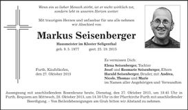 Traueranzeige Markus Seisenberger