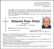 Traueranzeige Heinrich Peter Pritzl