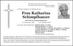 Traueranzeige Katharina Schimpfhauser