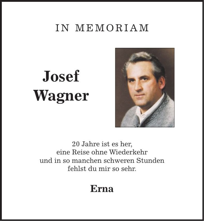 Traueranzeige Josef Wagner