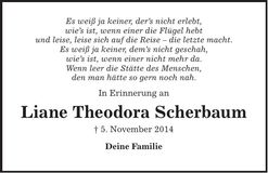 Traueranzeige Scherbaum Liane