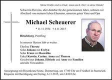 Traueranzeige Michael Scheuerer