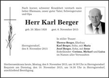 Traueranzeige Karl Berger