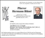 Traueranzeige Hermann Blüml