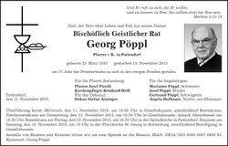 Traueranzeige Georg Pöppl