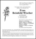 Traueranzeige Reinhild Wischer