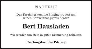 Traueranzeige Bert Hausladen