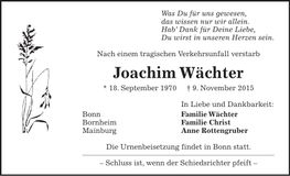 Traueranzeige Achim Wächter