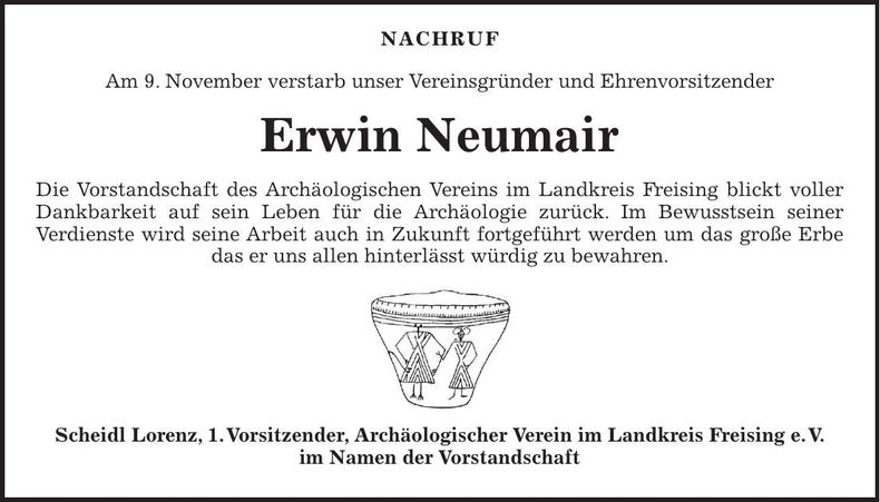 Traueranzeige Erwin Neumair