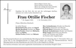 Traueranzeige Ottilie Fischer