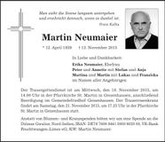 Traueranzeige Martin Neumaier