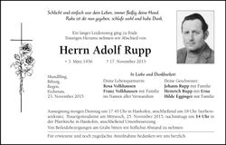 Traueranzeige Adolf Rupp