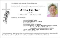 Traueranzeige Anna Fischer