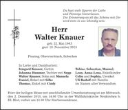 Traueranzeige Walter Knauer