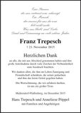 Traueranzeige Franz Trepesch