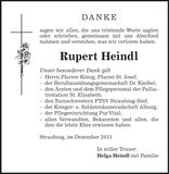 Traueranzeige Rupert Heindl