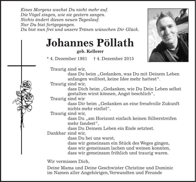 Traueranzeige Johannes Pöllath