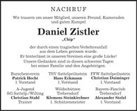 Traueranzeige Daniel Zistler
