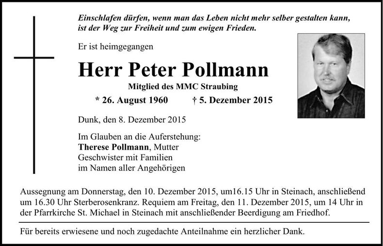 Traueranzeige Peter Pollmann