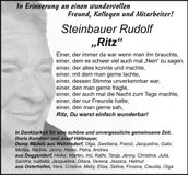 Traueranzeige Rudolf "Ritz" Steinbauer