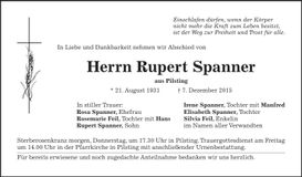 Traueranzeige Rupert Spanner