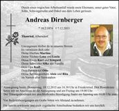 Traueranzeige Andreas Dirnberger