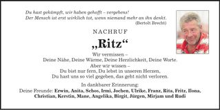 Traueranzeige Rudolf Steinbauer