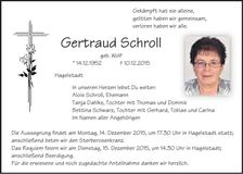 Traueranzeige Gertraud Schroll