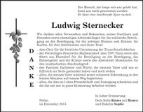 Traueranzeige Ludwig Sternecker