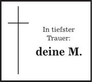 Traueranzeige Anonym Anonym