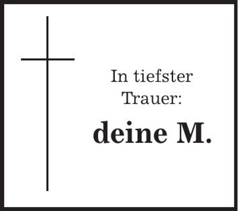 Traueranzeige Anonym Anonym