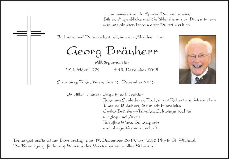 Traueranzeige Georg Bräuherr