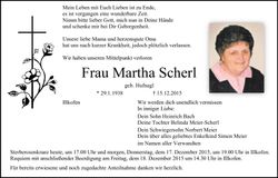 Traueranzeige Martha Scherl
