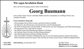 Traueranzeige Georg Baumann