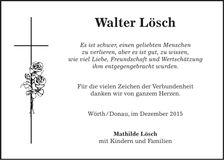 Traueranzeige Walter Lösch