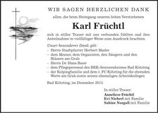 Traueranzeige Karl Früchtl