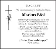 Traueranzeige Markus Bösl