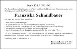 Traueranzeige Franziska Schmidbauer