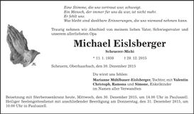 Traueranzeige Michael Eislsberger